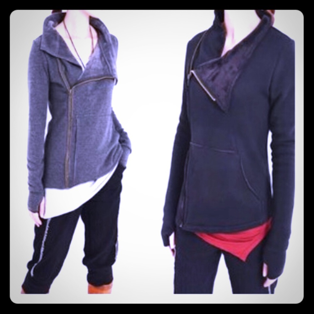 Asymmetrical Jacket in Sweatshirt Material